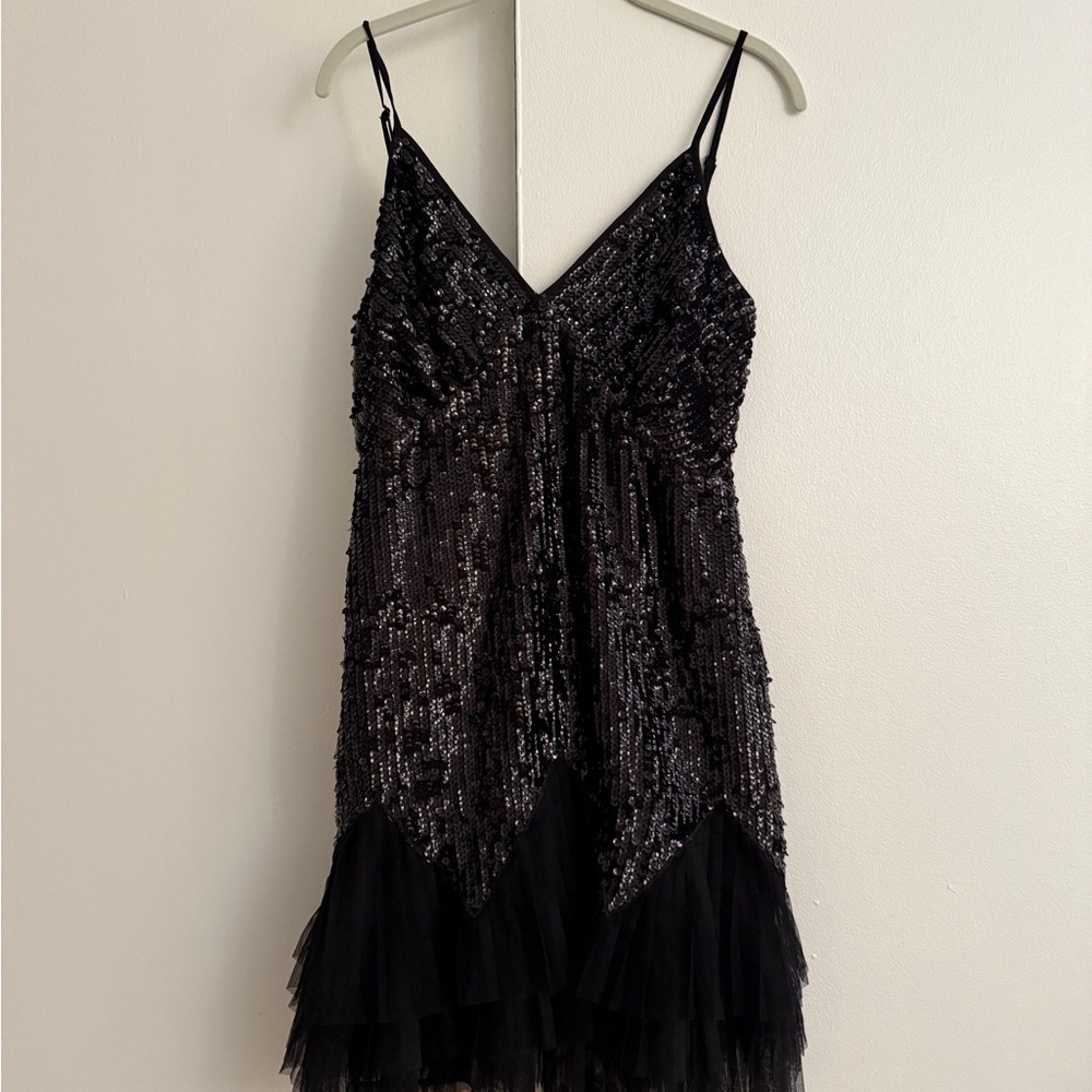 Karen Millen Black Sequin Mini Dress
